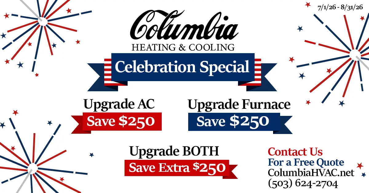 Columbia Heating & Cooling Celebration Special Flyer